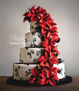 Donna Joy's Red Sugar Lily Sedona Wedding Cake