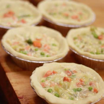 Chicken Pot Pies made with Donna Joy's Soup Thickener & Gluten Free Flour