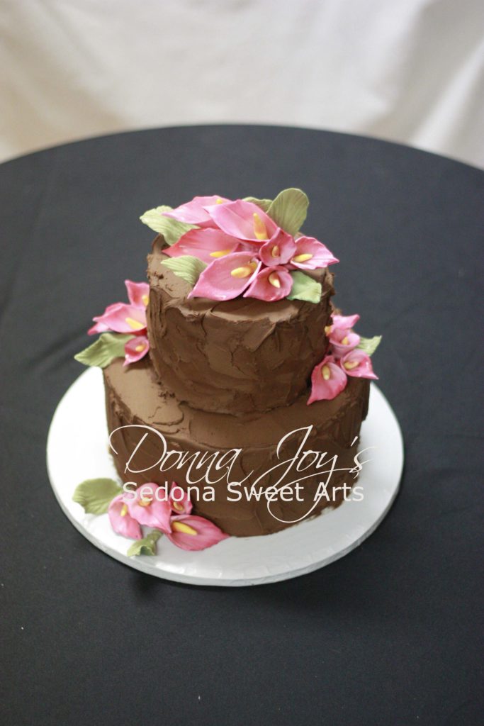 Chocolate Stormy Love, textured Buttercream Wedding Cake by Donna Joy ~ Sedona Sweet Arts.