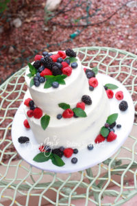 Semi-Naked with Berries Wedding Cake 2 tier Donna Joy ~ Sedona Sweet Arts