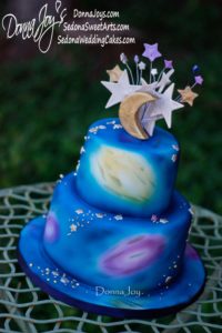 starry night wedding cake