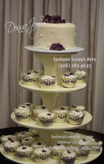 Cupcake Tower Sedona Wedding Cakes Ivory Lace