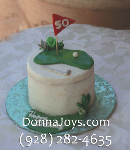 golf themed cake succulents