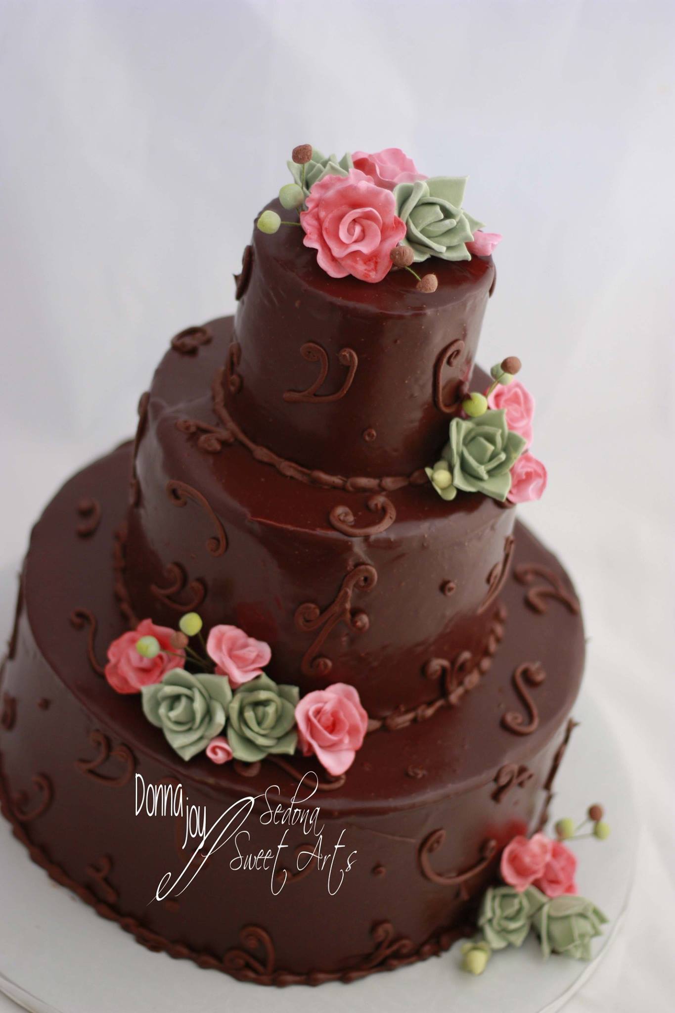 Love by Chocolate Ganache Wedding Cake