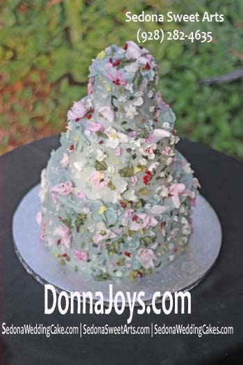 buttercream petals Sedona Sweet Arts Wedding Cake Donna Joy's