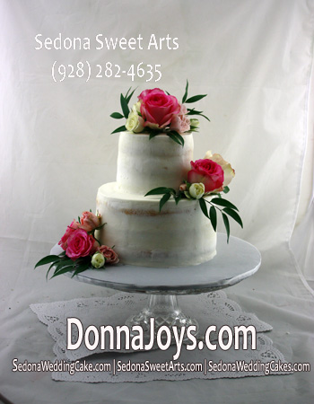 Donna Joy's Semi Naked 2 tier Wedding Cake