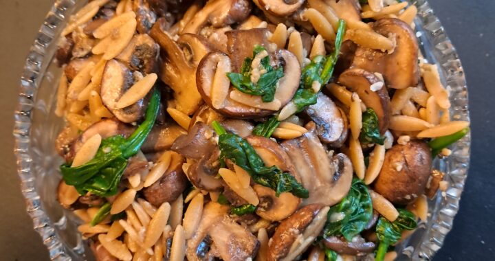 Spinach Mushroom Orzo