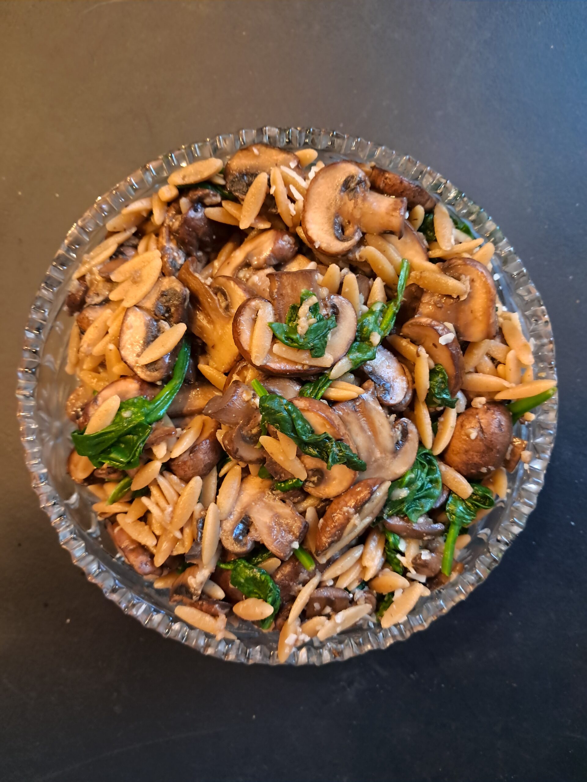 Spinach Mushroom Orzo