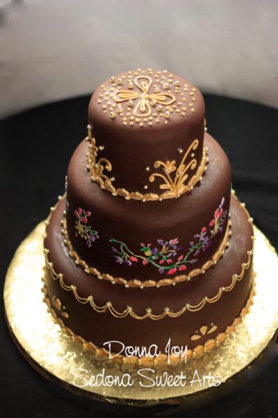 Chocolate Fondant adorned with Gold