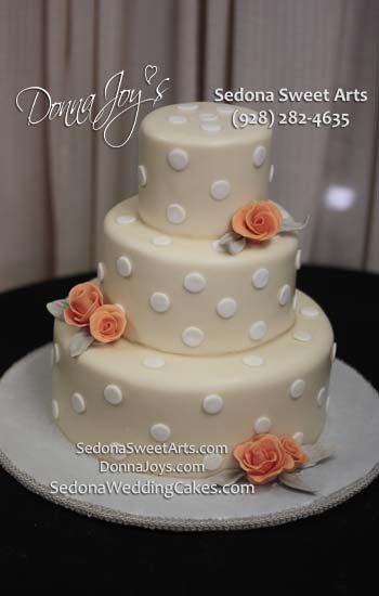 Fondant Ivory White Dots Sedona wedding Cakes