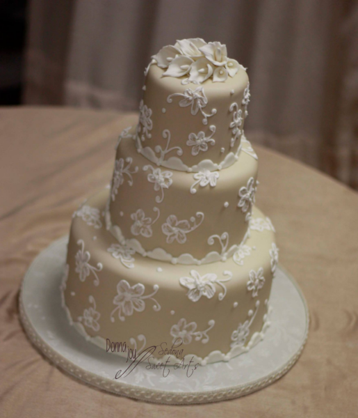 True Love Reunited Two Tone Fondant Wedding Cake